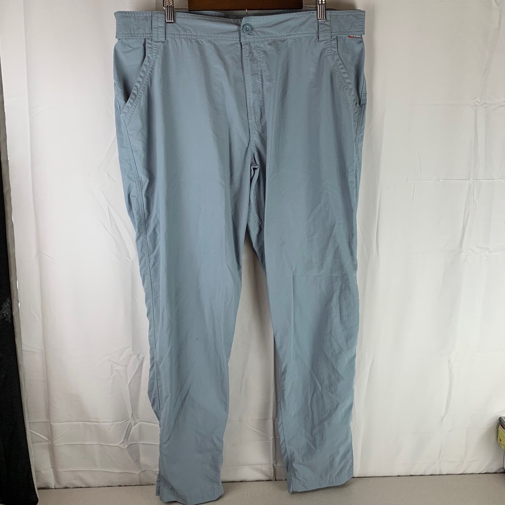 Simms Fishing Pants Mens‎ XXL Light Blue Lightweight Nylon Quick-Dry Outdoor